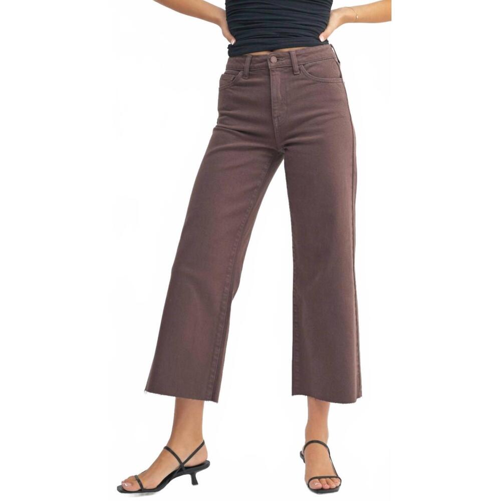 NEW JBD. high rise slim wide leg jeans in espresso
